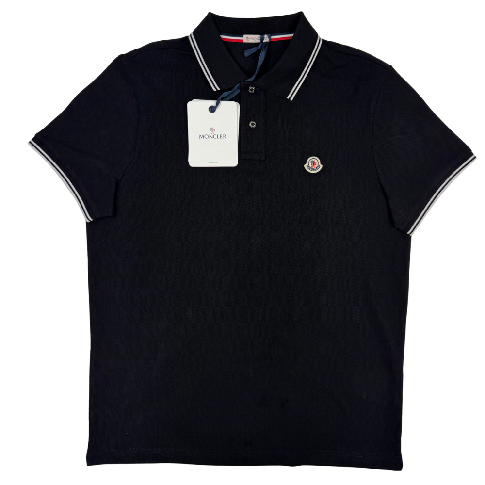 Polo Moncler negro manga corta - talla L