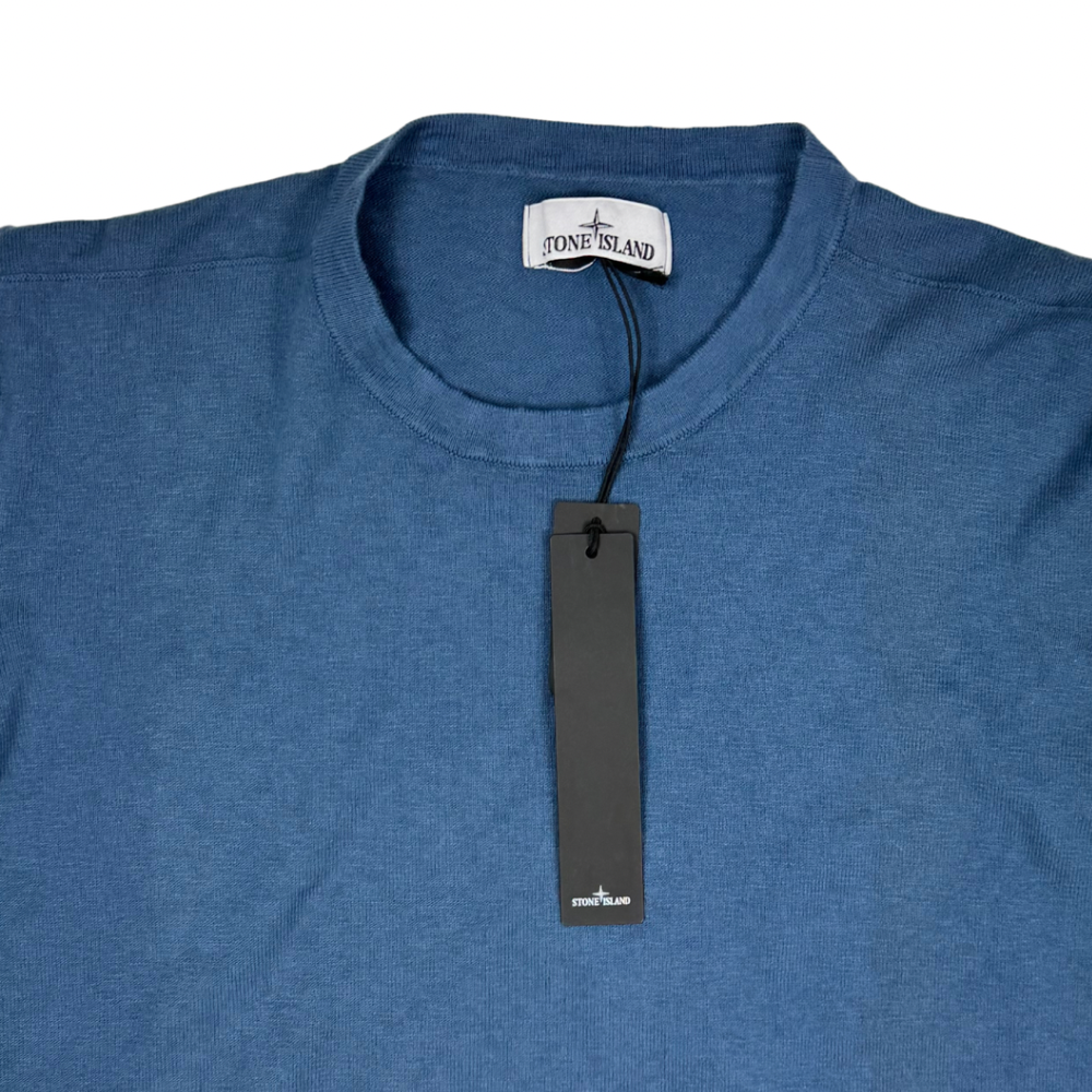Jersey Stone Island cuello redondo azul  - talla 3XL