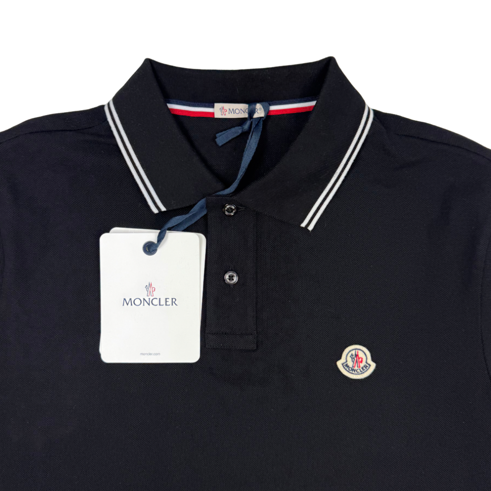 Polo Moncler negro manga corta - talla L