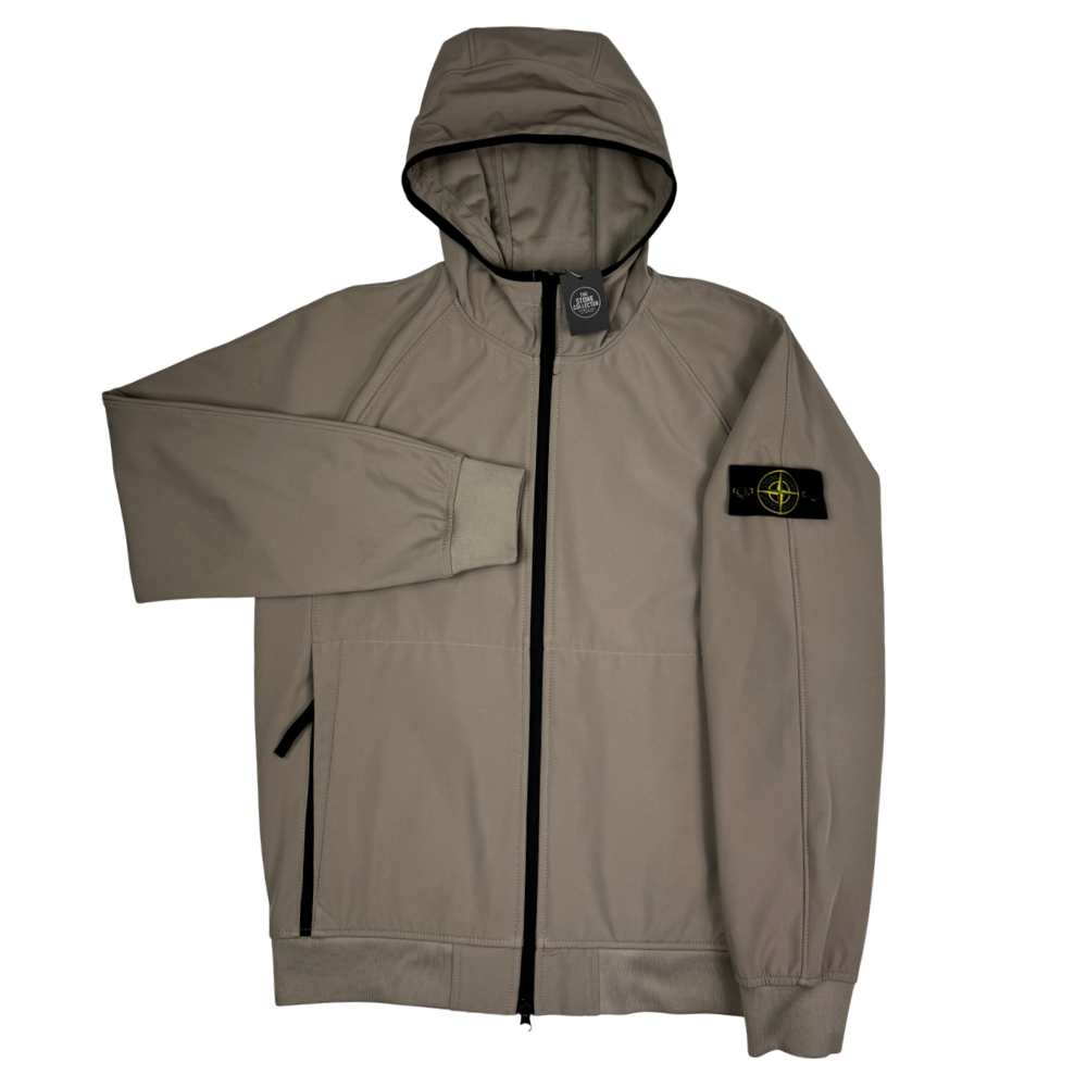 Chaqueta Stone Island Light Soft Shell-R e.dye Technology in Recycled Polyester beige - talla M
