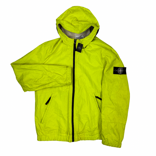 Chaqueta Stone Island FeatherWheight Leather 2016 Amarillo Neón - talla XL