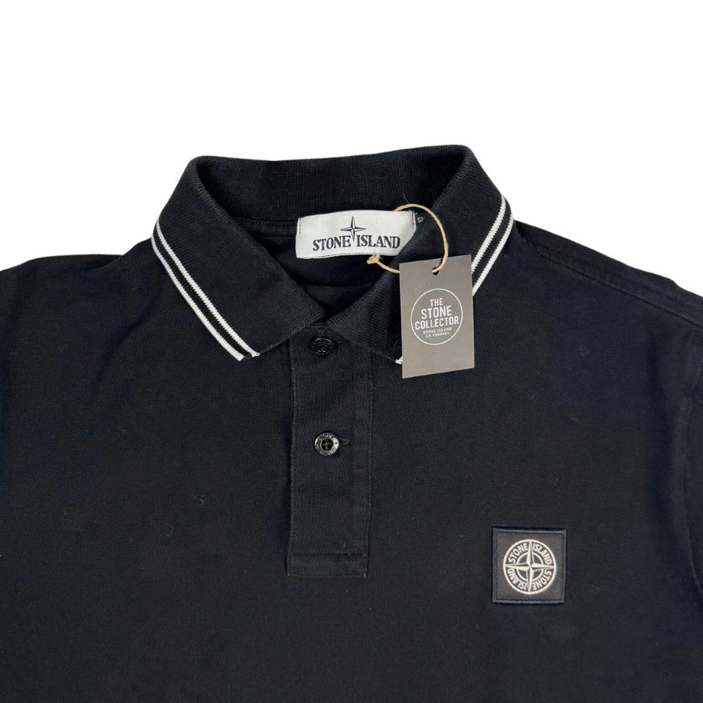 Polo Stone Island Negro  manga corta - talla M