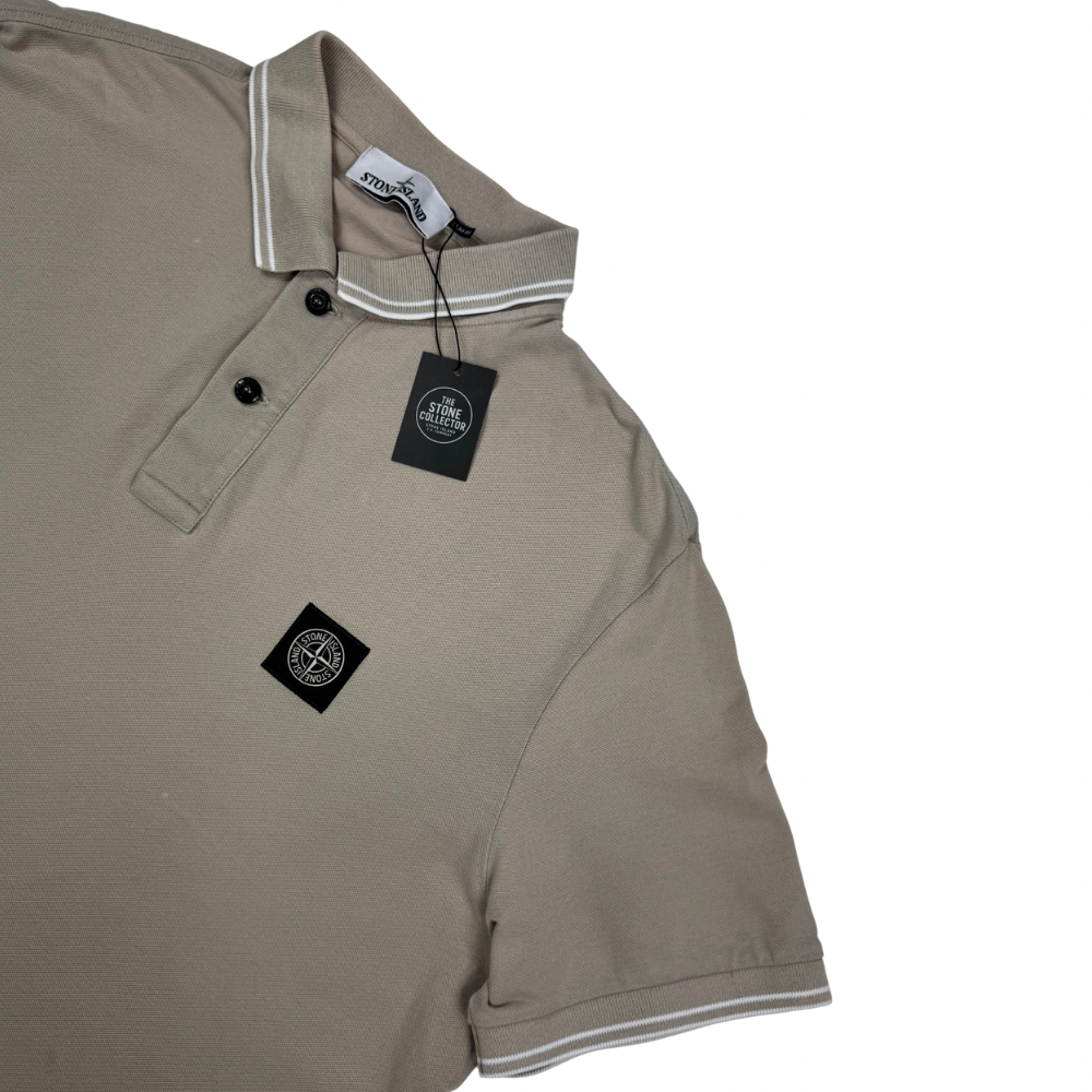 Polo Stone Island beige piedra manga corta - talla 2XL
