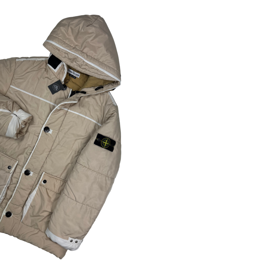 Abrigo Stone Island Parka Ripstop Crema - talla XL