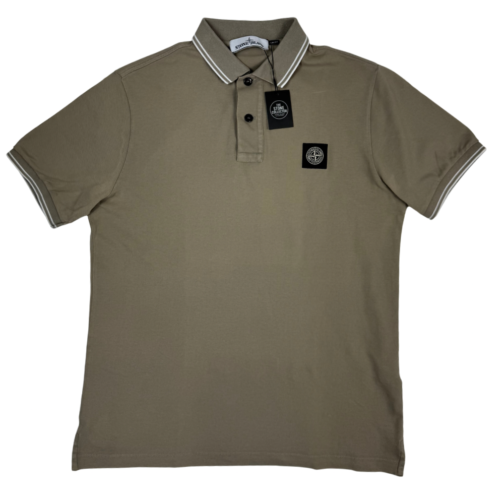 Polo Stone Island Caqui claro manga corta - talla M