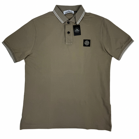 Polo Stone Island Caqui claro manga corta - talla M