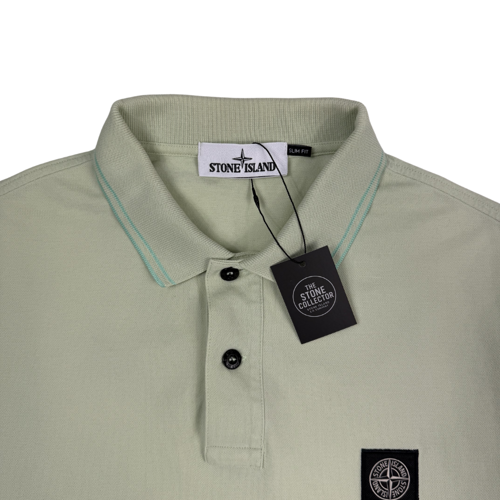Polo Stone Island verde claro manga corta - talla XL