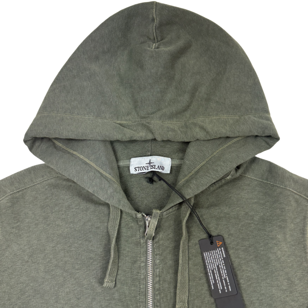 Sudadera con cremallera y capucha Stone Island verde - talla XL