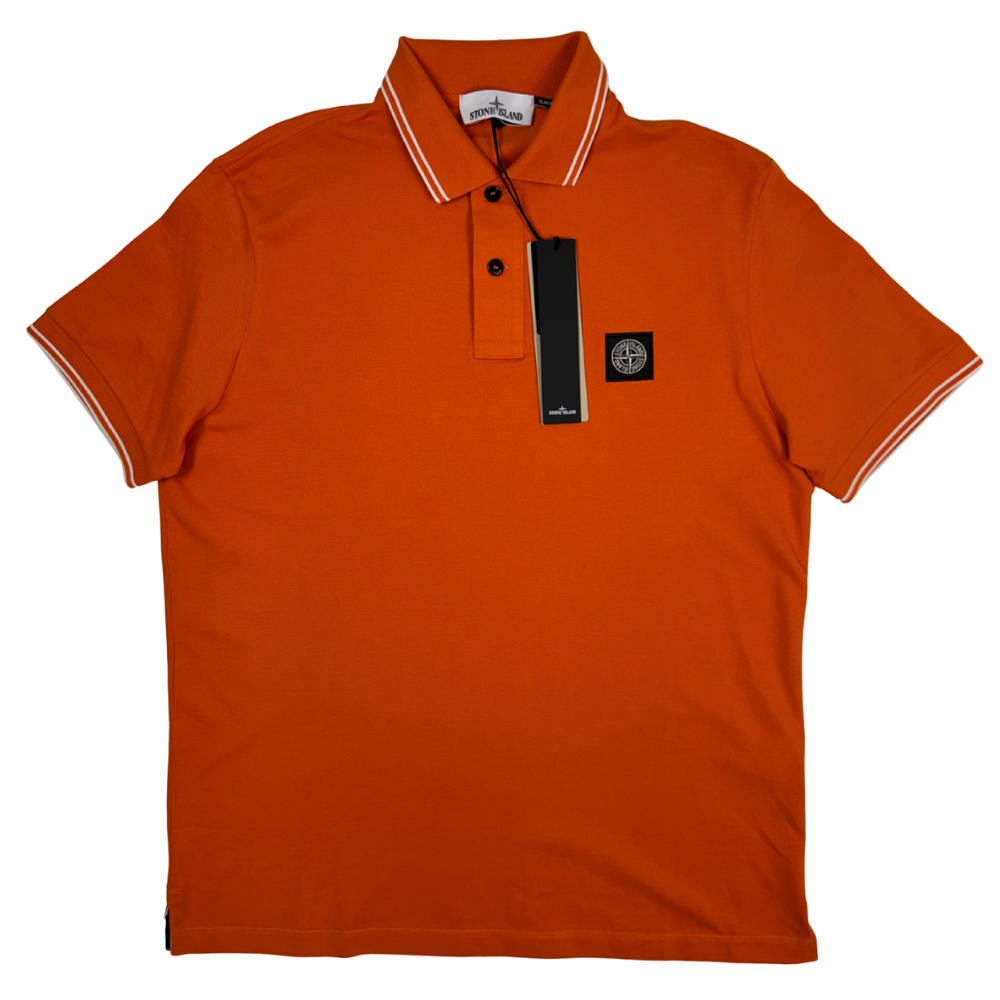 Polo Stone Island manga corta naranja - talla L