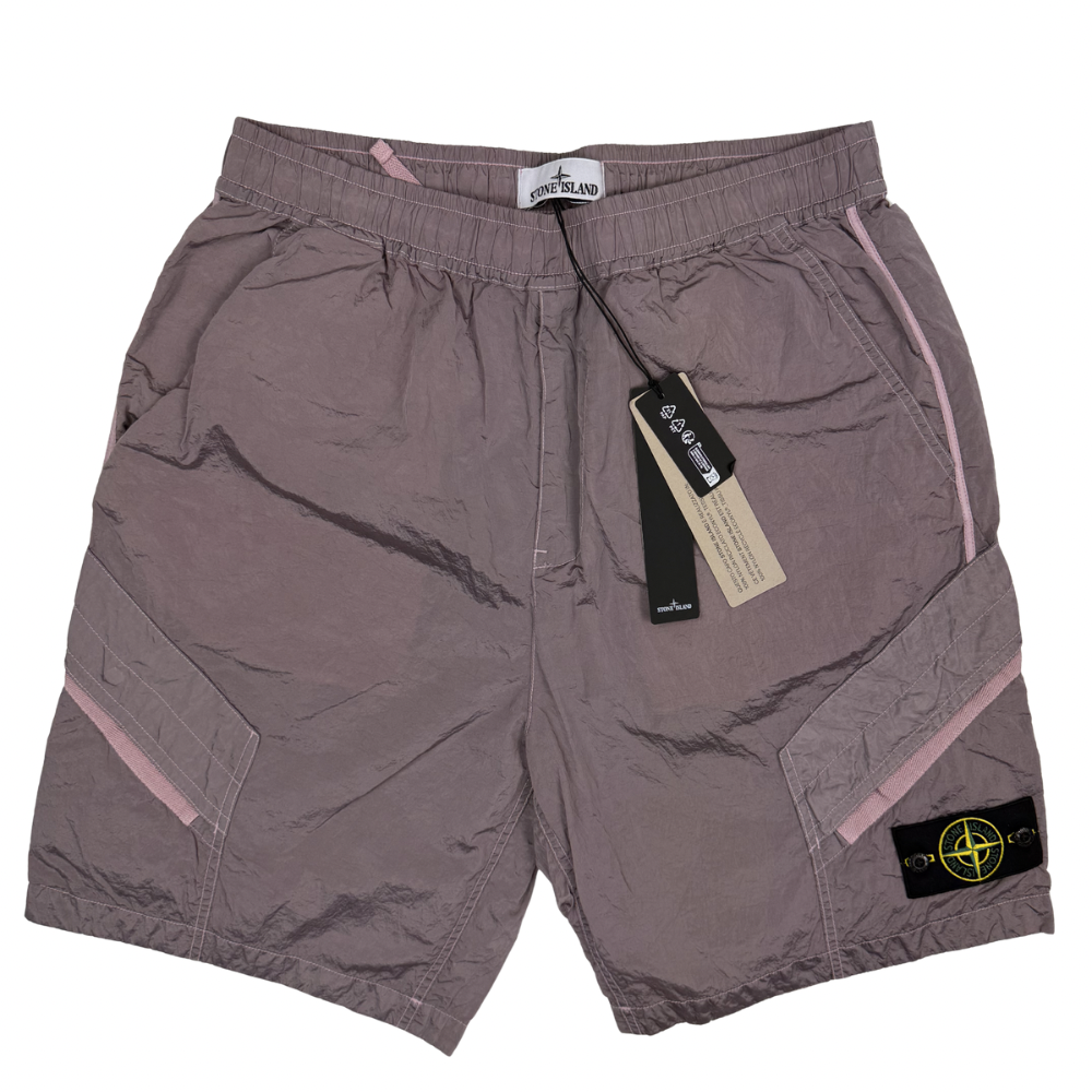 Pantalón Corto Stone Island Rosa nylon metal - talla W/28 / W/34