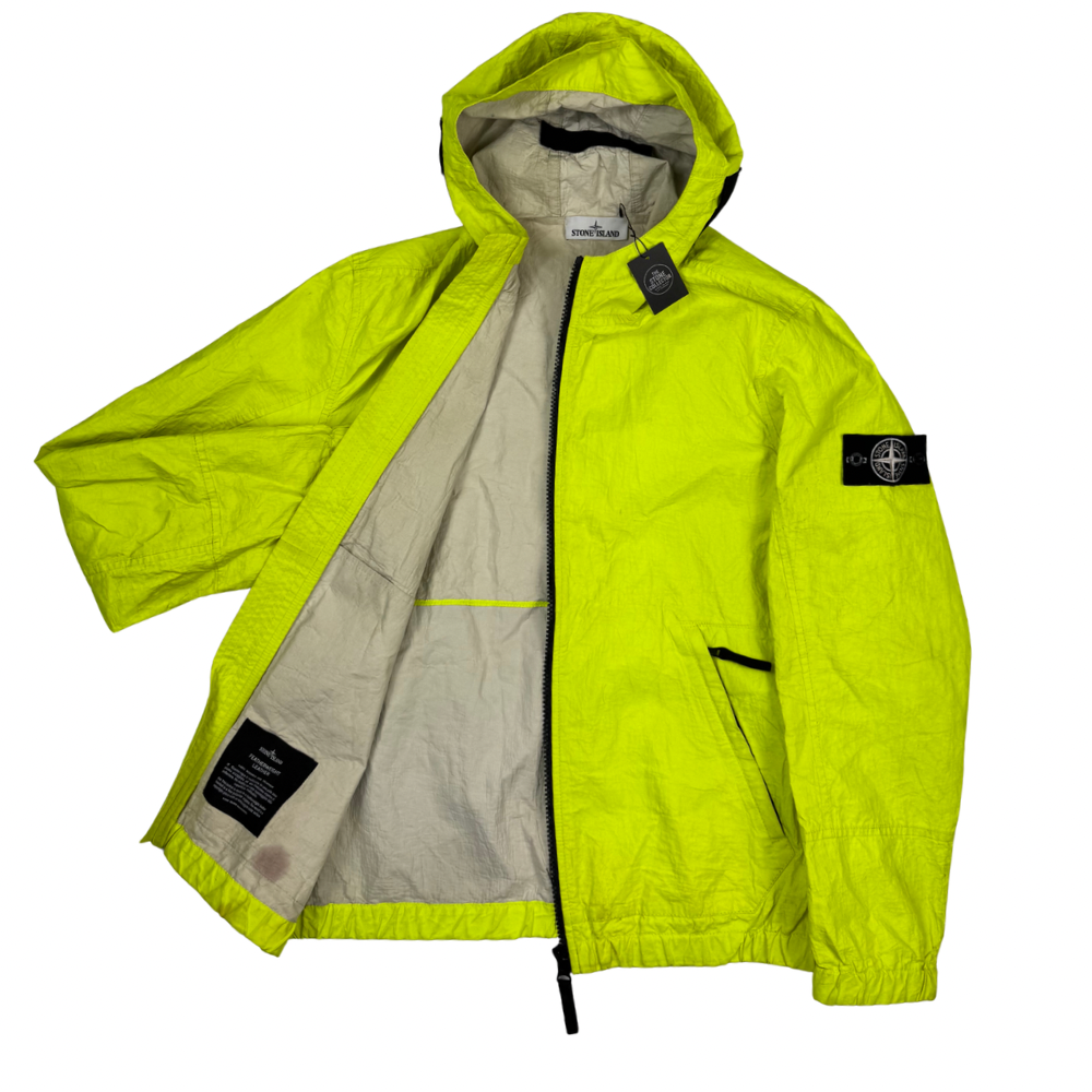 Chaqueta Stone Island FeatherWheight Leather 2016 Amarillo Neón - talla XL