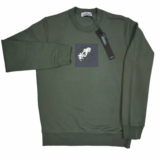 Sudadera cuello redondo Stone Island verde - talla L