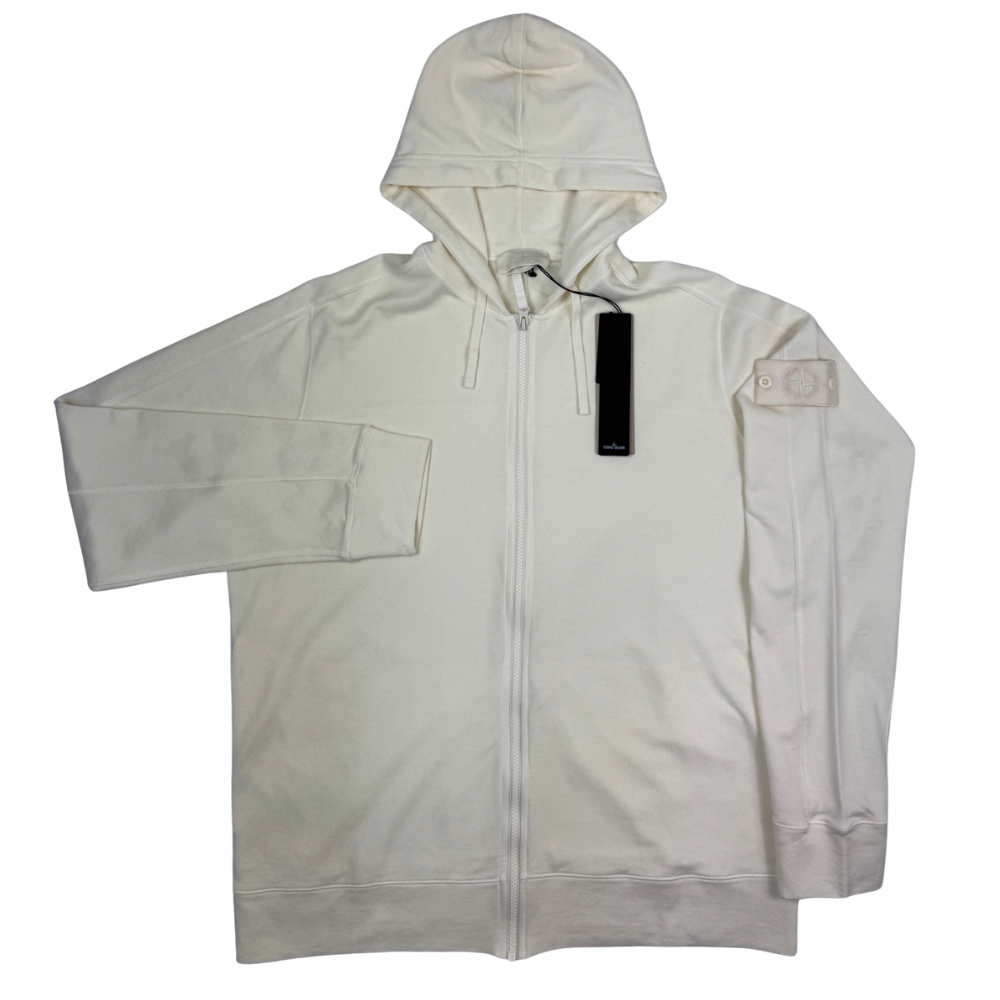 Sudadera  Stone Island Ghost con capucha y cremallera blanco roto - talla XL