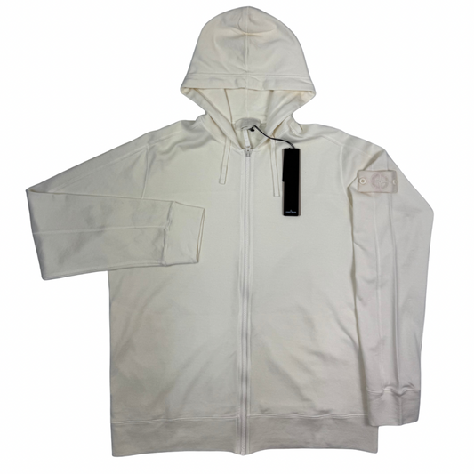 Sudadera  Stone Island Ghost con capucha y cremallera blanco roto - talla XL
