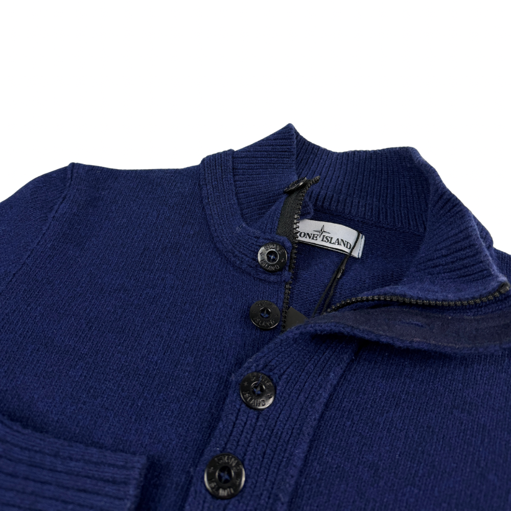 JERSEY CUELLO REDONDO CON BOTONES Y CREMALLERA STONE ISLAND - talla S