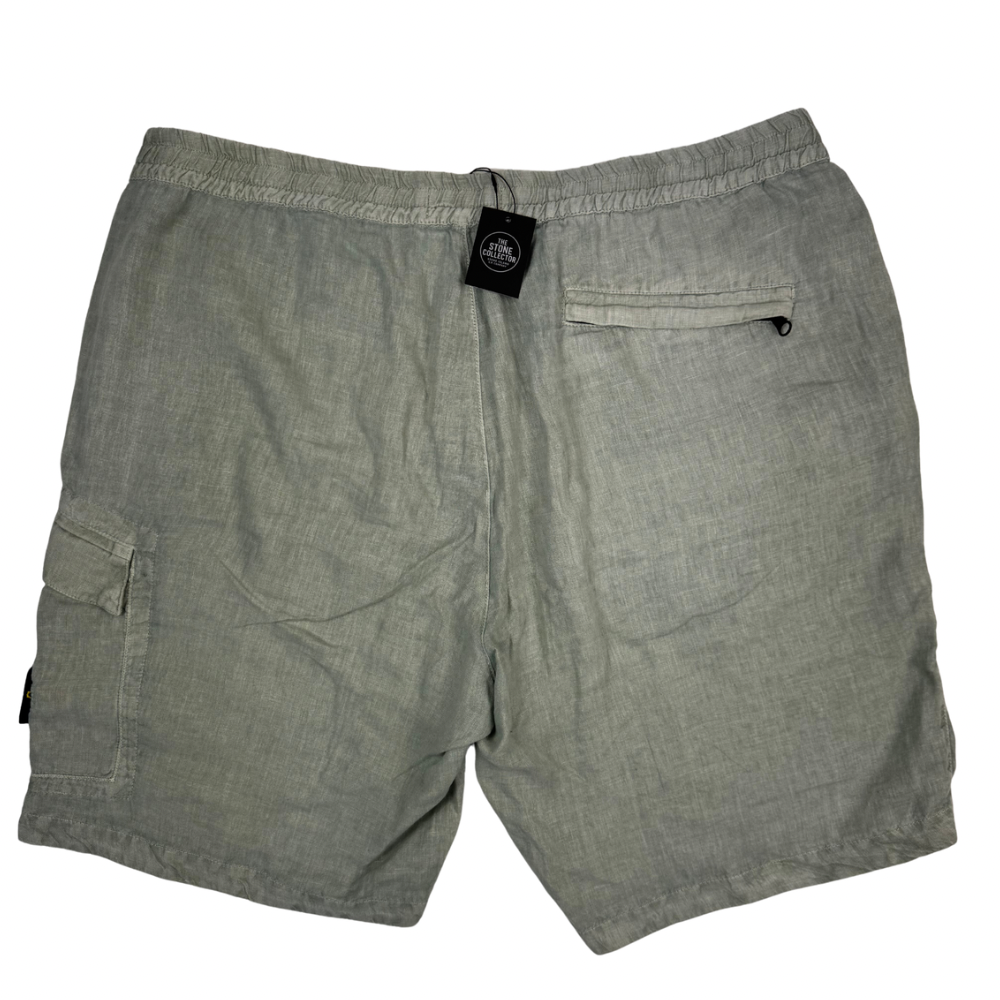 Pantalón Corto Lino Stone Island verde - talla W/40