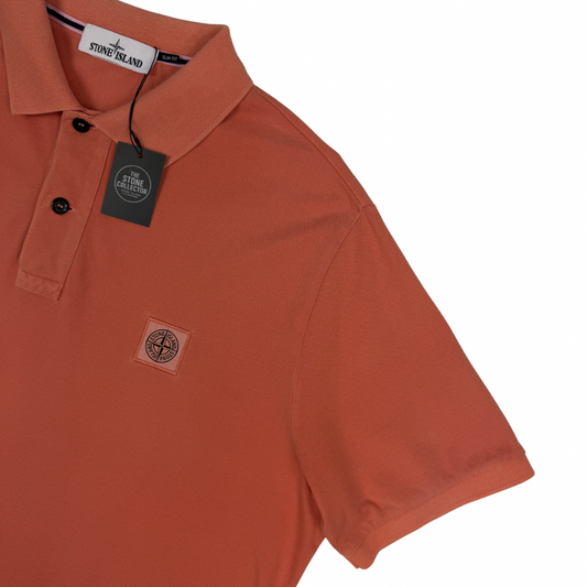 Polo Stone Island naranja manga corta - talla XXL