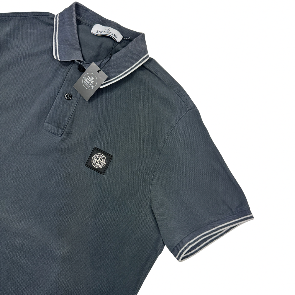 Polo Stone Island gris oscuro manga corta - talla XL