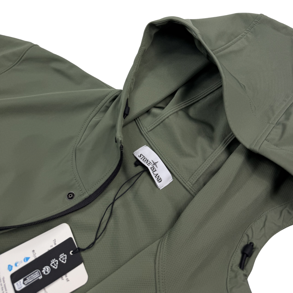 Chaqueta Stone Island Light Soft Shell - R e.dye Technology in Recycled  Polyester verde  - talla 2XL