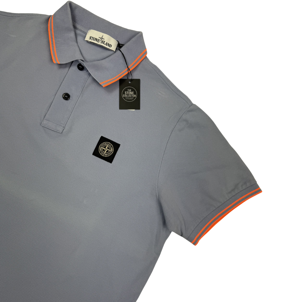 Polo Stone Island gris claro manga corta - talla 2XL