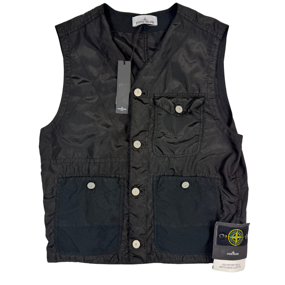 Chaqueta sin mangas Stone Island  Polyester Tela With David Light-TC negro - talla M/L