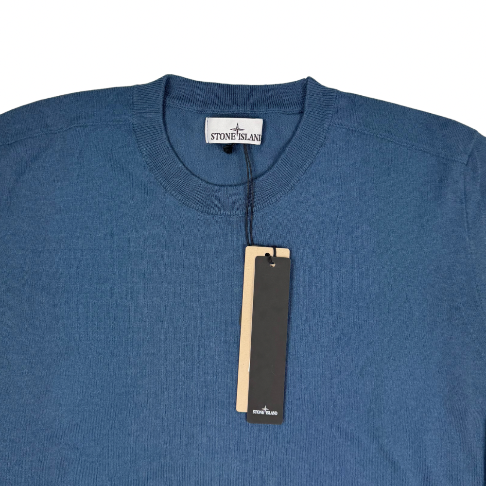 Jersey Stone Island cuello redondo azul petróleo - talla 2XL