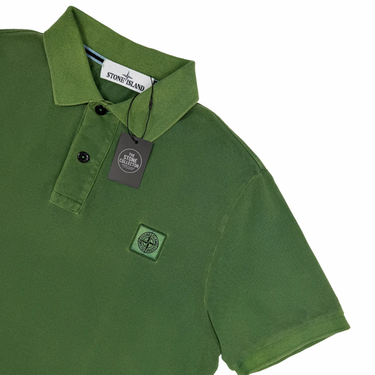 Polo Stone Island verde manga corta - talla L
