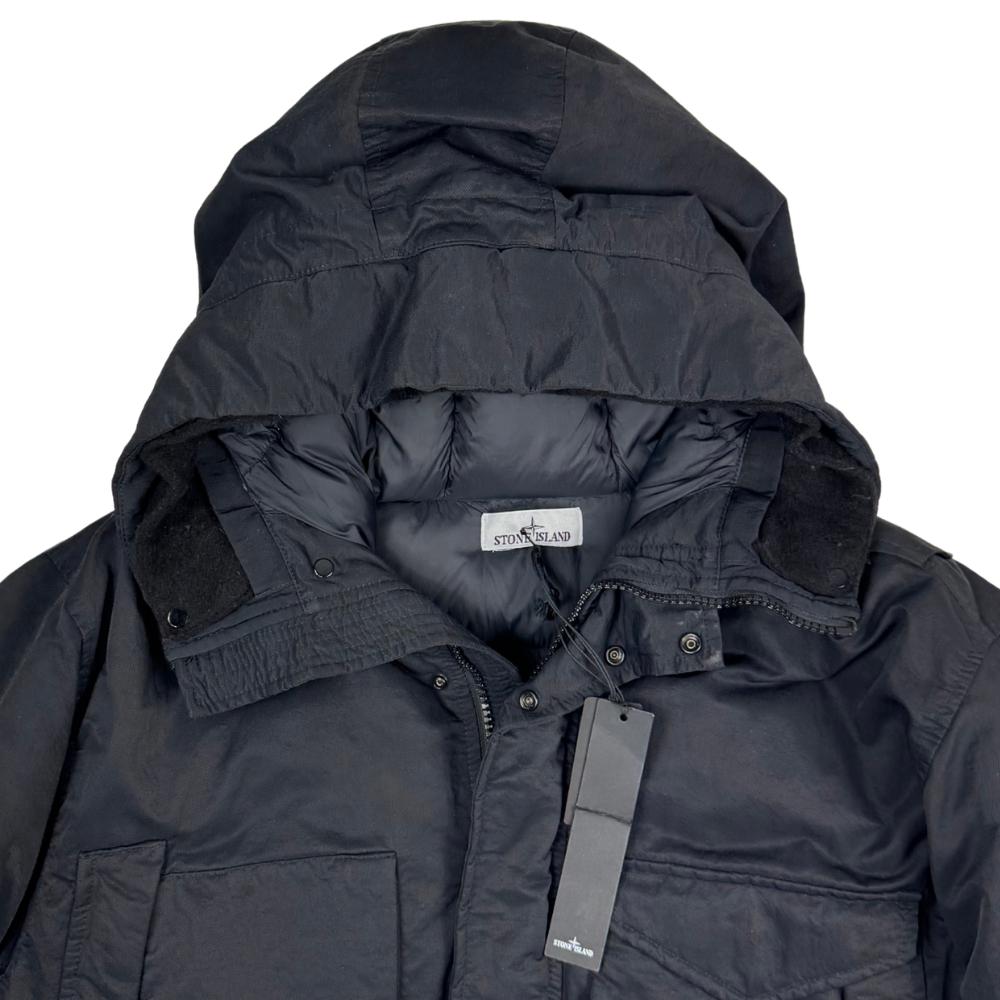 Abrigo Stone Island Opaque Nylon Twill Down-TC Negro - talla 2XL