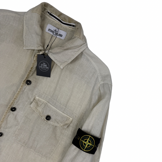 CAMISA MANGA LARGA DE LINO STONE ISLAND - talla M