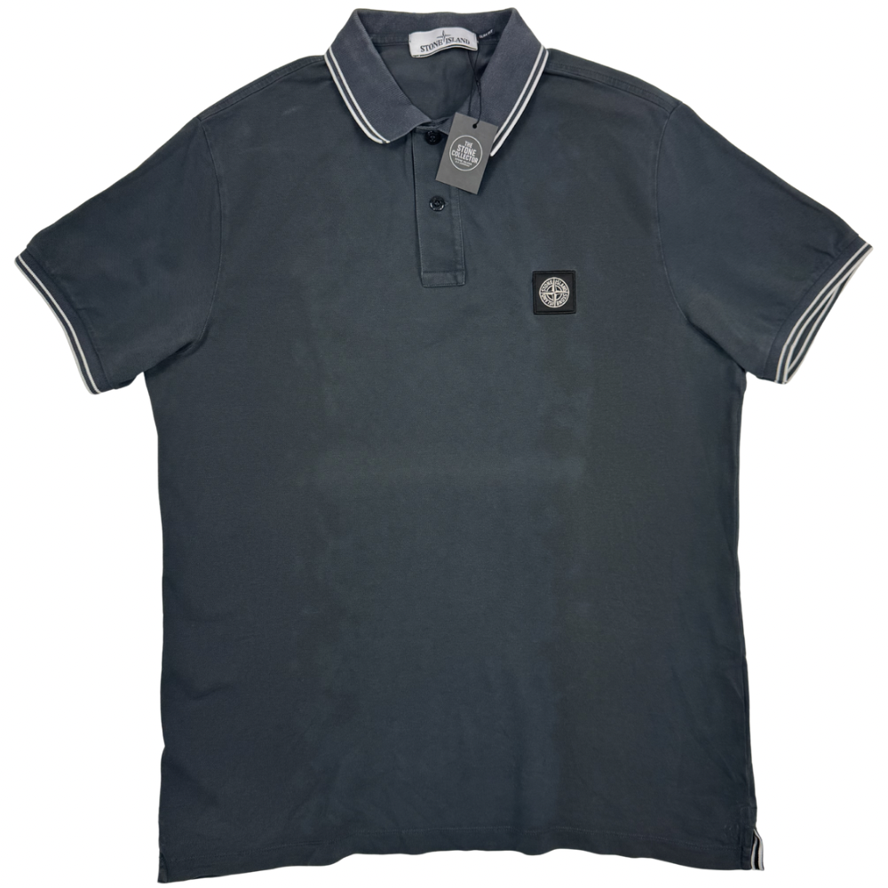 Polo Stone Island gris oscuro manga corta - talla XL