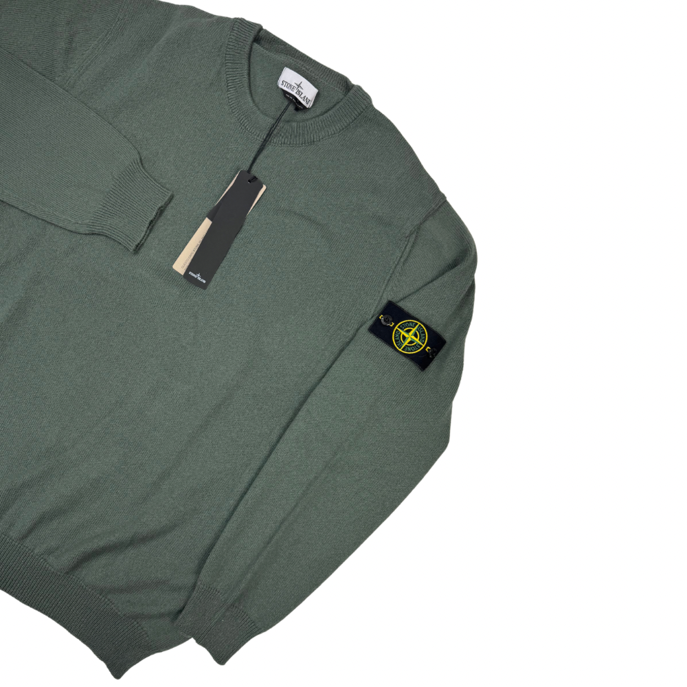 Jersey Stone Island cuello redondo verde oliva - talla XL/2XL/3XL