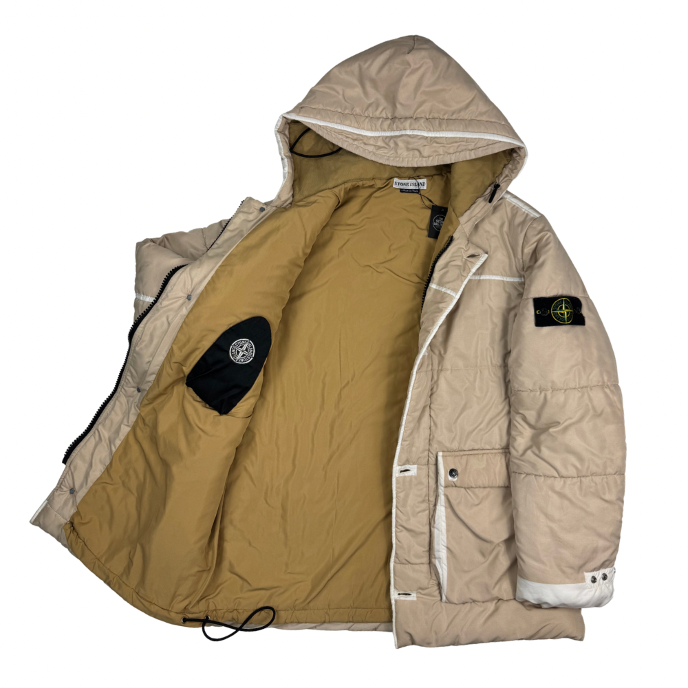 Abrigo Stone Island Parka Ripstop Crema - talla XL