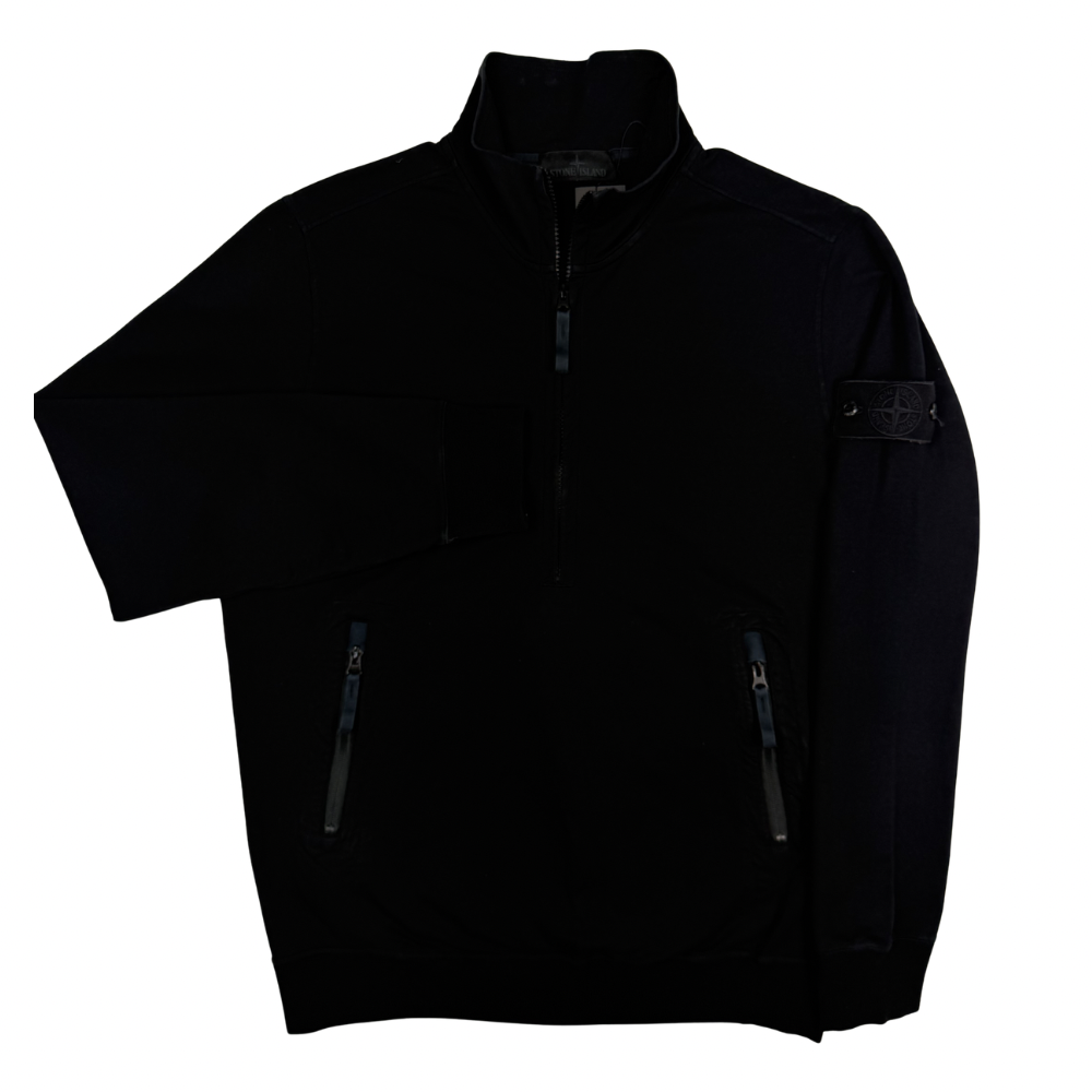 Sudadera Half- Zip Stone Island Ghost negra - talla L