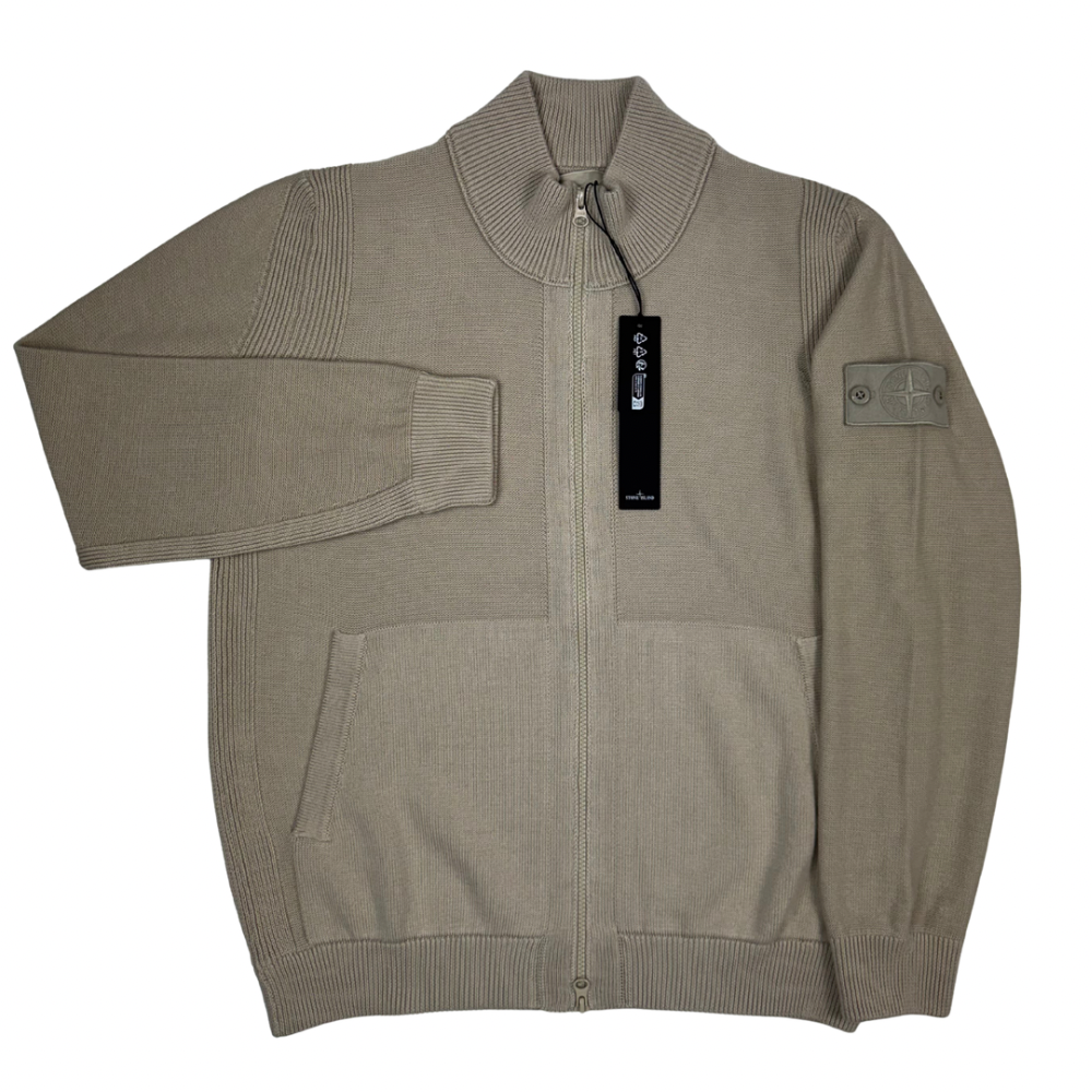 Jersey Stone Island Ghost con cremallera beige - talla M