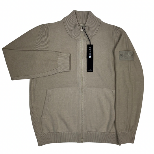 Jersey Stone Island Ghost con cremallera beige - talla M