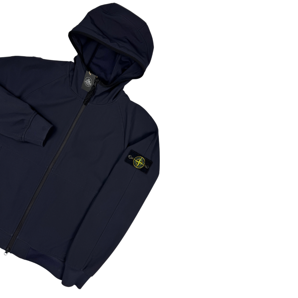 Chaqueta Stone Island Light Soft Shell-R e.dye Technology In Recycled Polyester azul marino - talla M