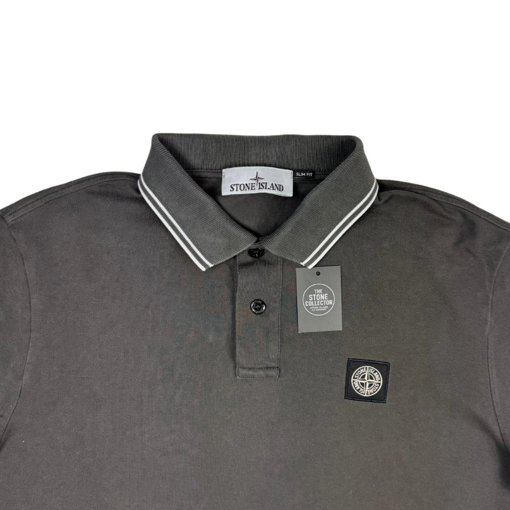 Polo Stone Island Gris oscuro manga corta - talla L