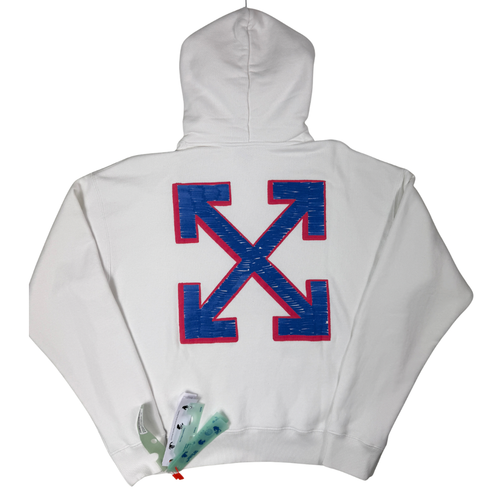 SUDADERA CON CAPUCHA BLANCA OFF WHITE - talla M L