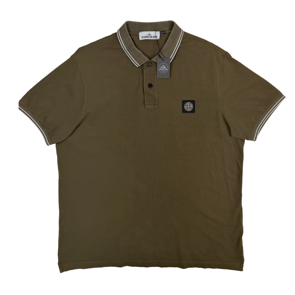 Polo Stone Island verde oscuro  manga corta - talla 2XL