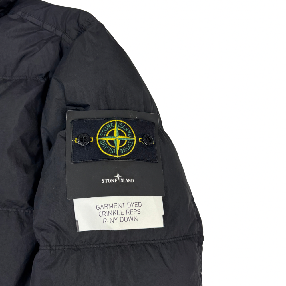 Abrigo Stone Island Garment Dyed Crinkle Reps R-NY Down Negro - talla L