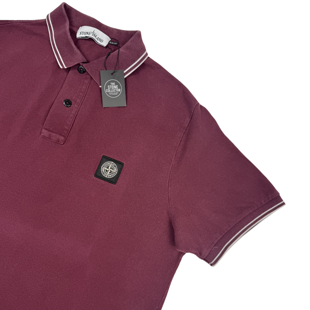 Polo Stone Island Burdeos Manga corta - talla XL