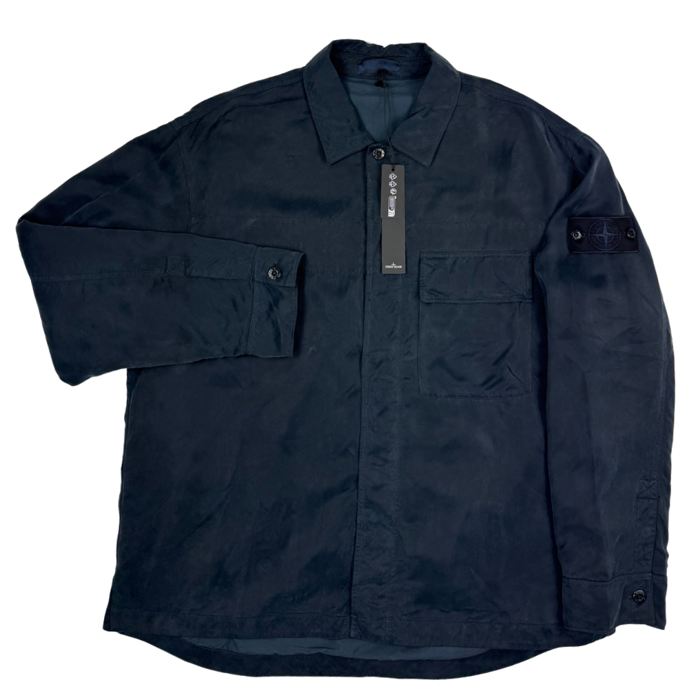 Sobrecamisa Stone Island Ghost con botones azul marino - talla 2XL