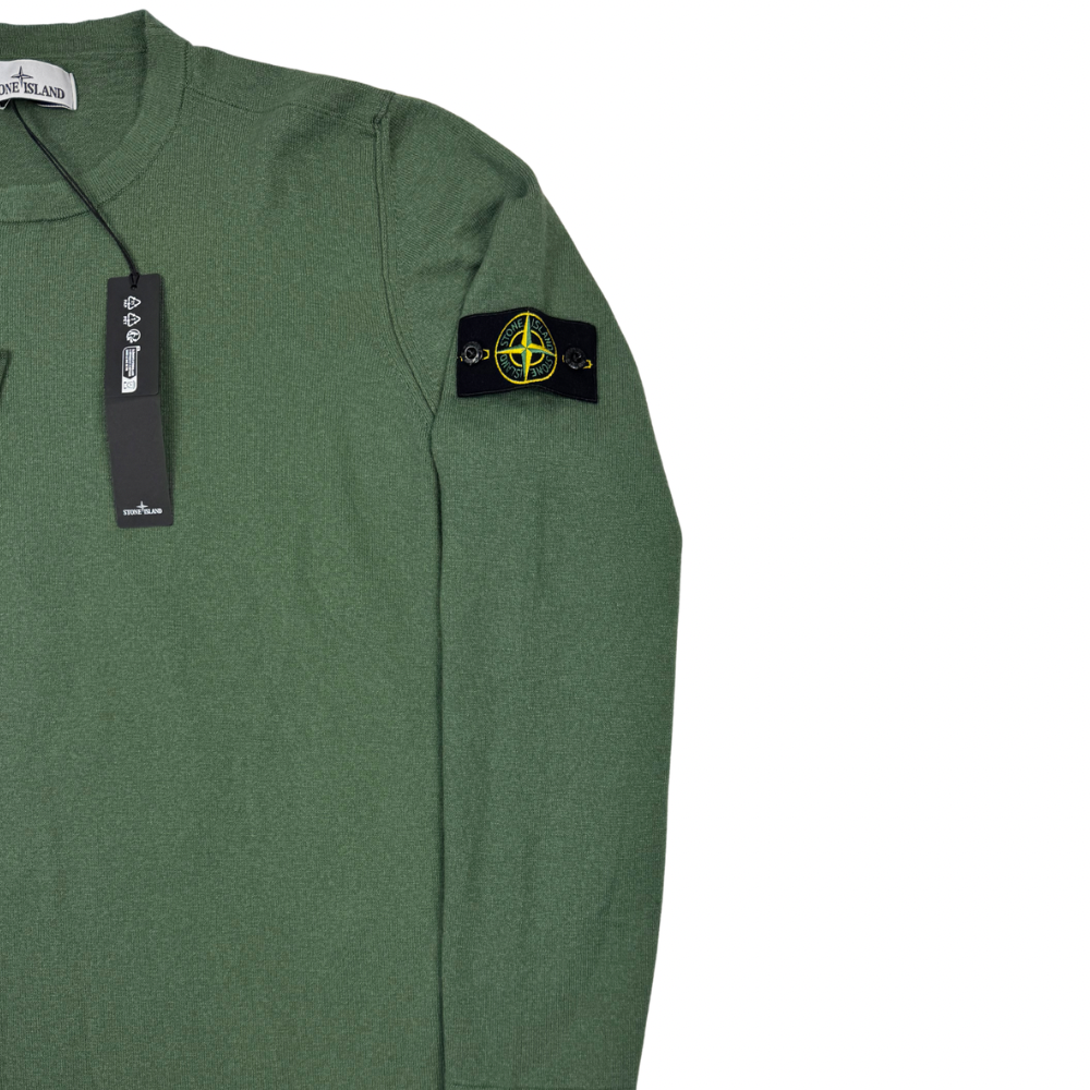 Jersey Stone Island cuello redondo verde oliva - talla 2XL/3XL