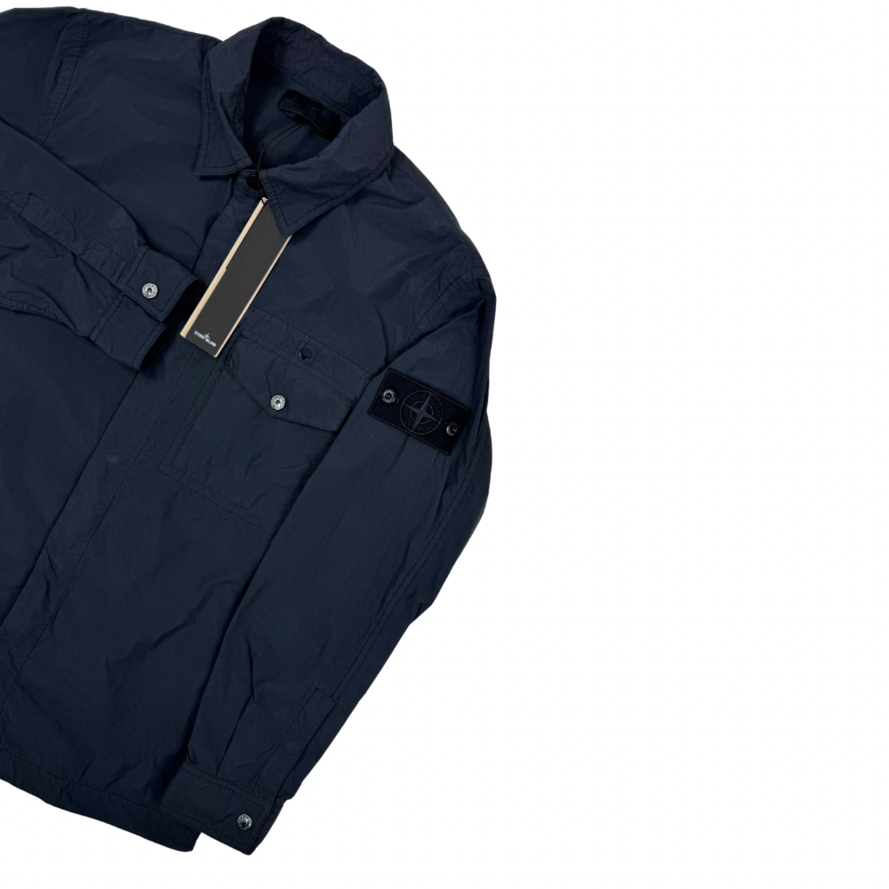 Sobrecamisa Stone Island Ghost con botones azul marino - talla M