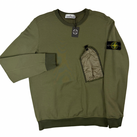 SUDADERA STONE ISLAND CUELLO REDONDO - talla M