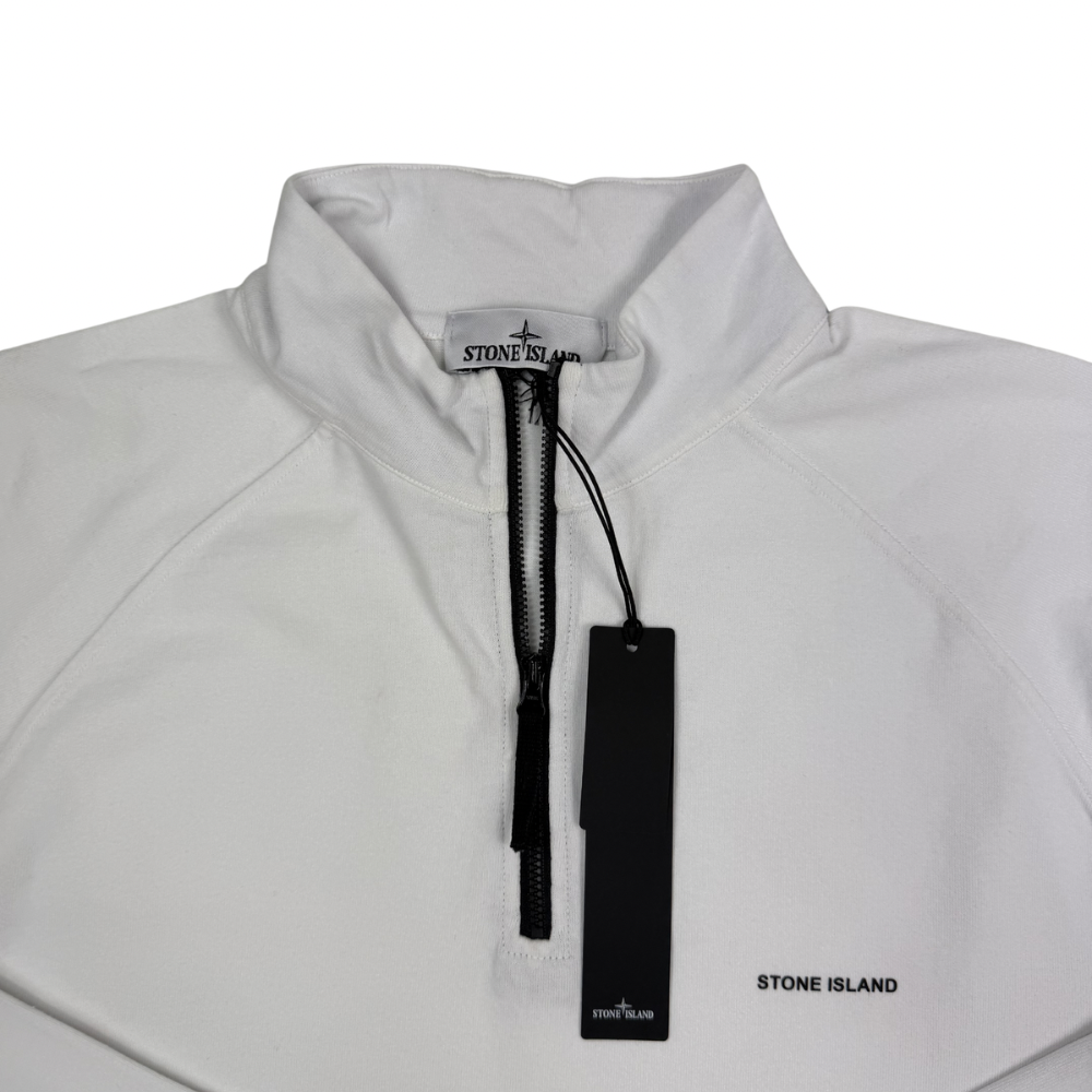 Sudadera Half - Zip Stone Island Blanca - talla XL