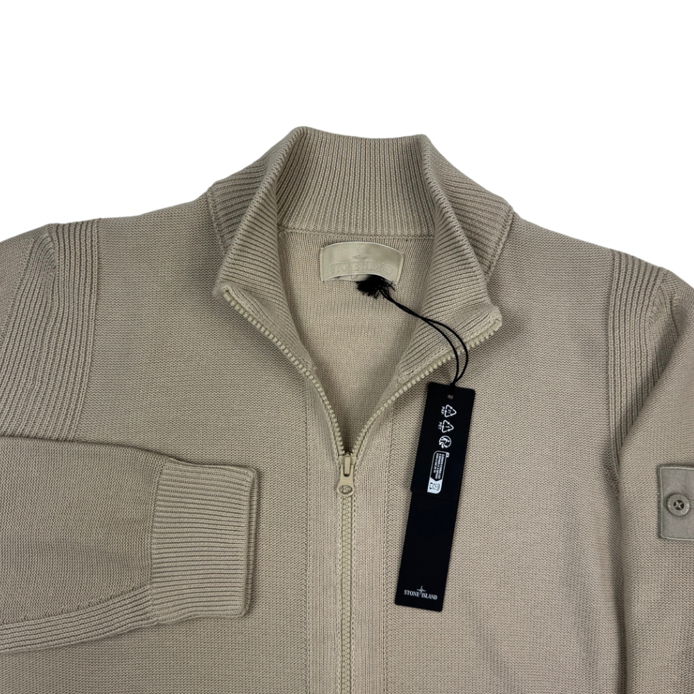 Jersey Stone Island Ghost con cremallera beige - talla M