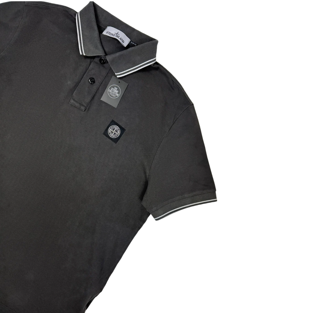 Polo Stone Island Gris oscuro manga corta - talla L