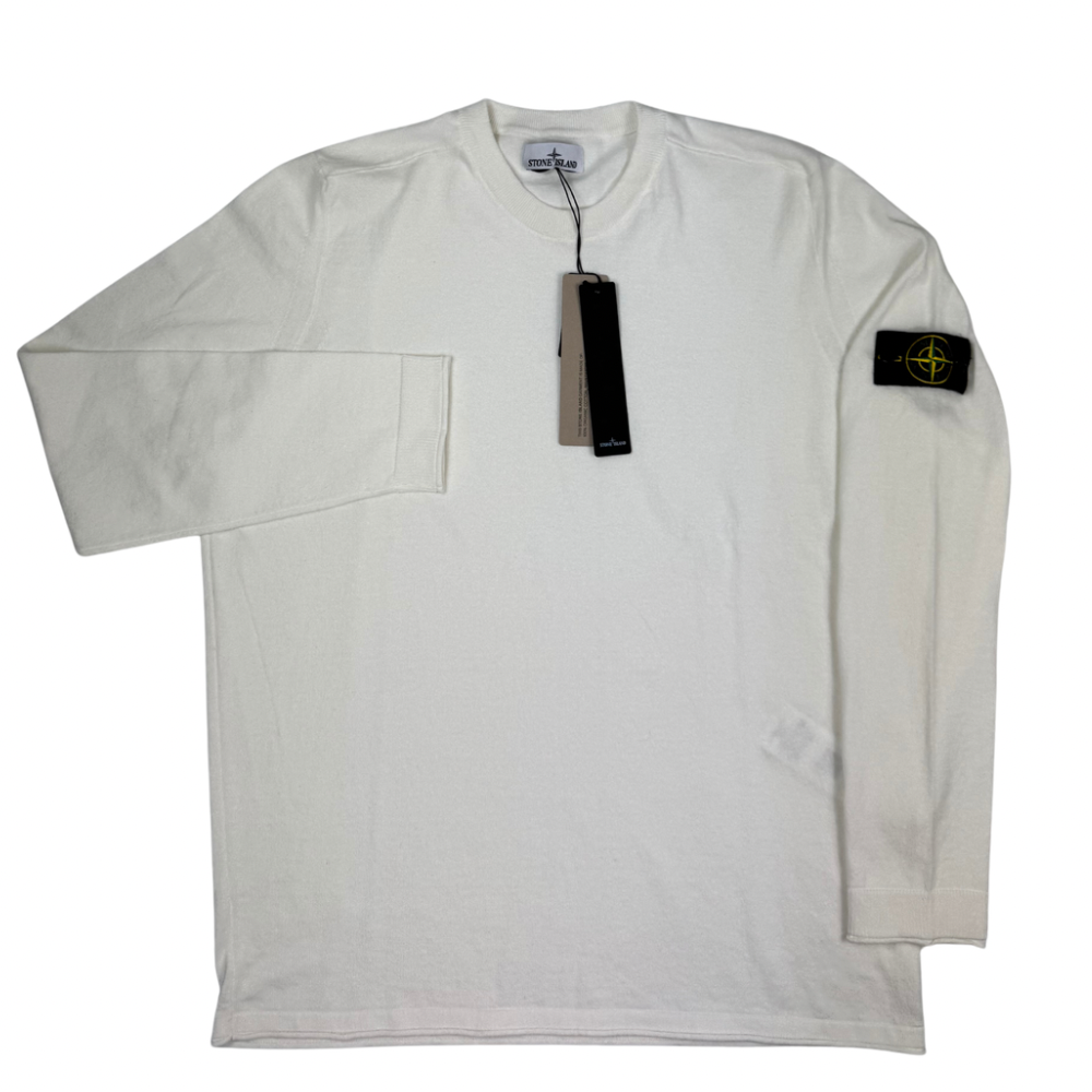 Jersey Stone Island cuello redondo blanco roto - talla 3XL