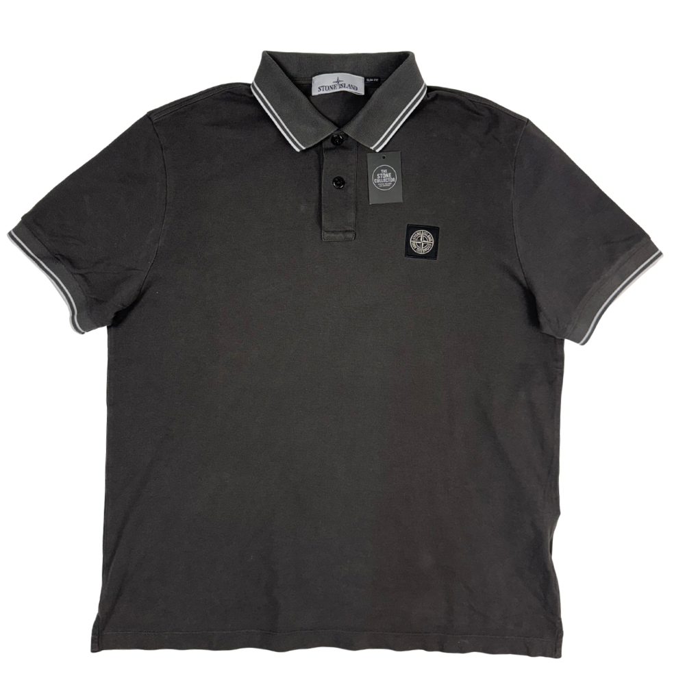 Polo Stone Island Gris oscuro manga corta - talla L